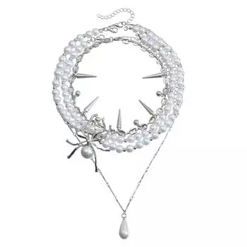 Ожерелье Dark Spider Heavy Industries, многослойное колье в стиле гот-панк, винтажная цепочка на ключицу