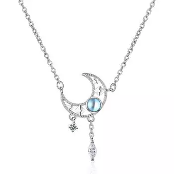 Ожерелье Dazzle Color Moon, простое, свежее, милое, дизайн, чувство студента, короткое ожерелье-цепочка на ключицу, ювелирный подарок для девушки copper