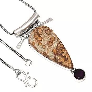 Ожерелье Dendritic Drusy Gemstone Handmade Antique Jewelry 2.5