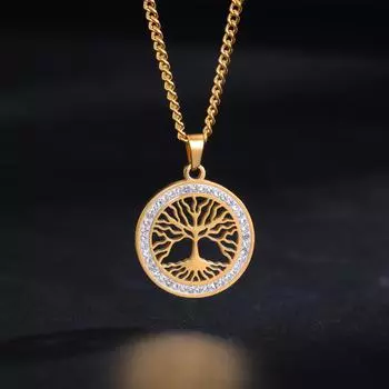 Ожерелье «Дерево жизни» для мужчин, подвеска «Дерево мечты», ювелирные изделия в виде семейного дерева для женщин, подарок на День матери, нержавеющая сталь, 24 дюйма