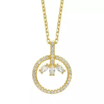 Ожерелье Design из стерлингового серебра S925 с геометрической микроинкрустацией для женщин