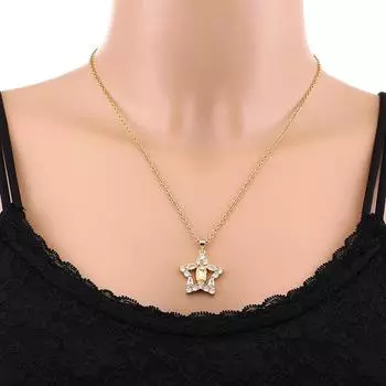 Ожерелье Девы Марии женское, универсальная позолоченная медная цепочка на ключицу с инкрустацией цирконом