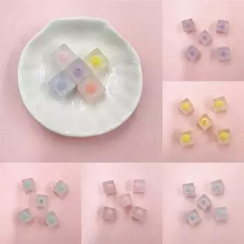 Ожерелье DIY цепочка для мобильного телефона 5 шт. модные 12 мм матовые квадратные бусины акриловый браслет ювелирный материал фиолетовый