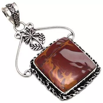 Ожерелье дизайнерское Яшмовое Драгоценное Камне ручной работы Подарок Для Нее Серебряные Украшения 2.5