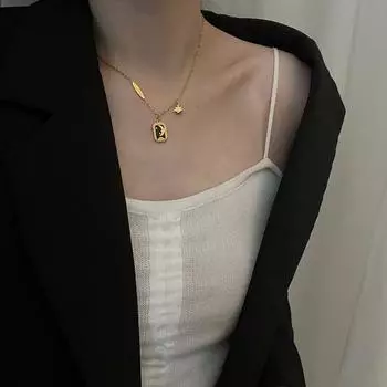 Ожерелье для девочек «Новолуние» Ожерелье не выцветает Одежда с титановым стальным ожерельем Подарки на праздники