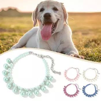 Ожерелье для домашних животных с блестящей поверхностью, яркий цвет, нарядное ожерелье среднего размера, для собак и кошек, устойчивое к выцветанию S синий