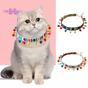 Ожерелье для домашних животных с кисточками и шариками, украшение на шею для собак и кошек, красочный удобный регулируемый ожерелье для домашних животных, товары для домашних животных L белый
