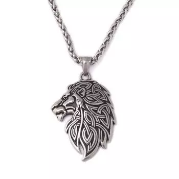 Ожерелье для мужчин Valhalla Viking Wolf из титановой стали, мужские цепи, ожерелье Hall of The Slain, кулон, ожерелье Viking, мужское ожерелье helm of awe белый