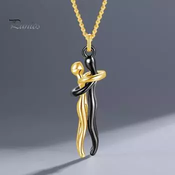 Ожерелье для объятий в виде пары, романтическое ожерелье с символом любви, подарок на годовщину Дня святого Валентина для жены, девушки, свиданий, повседневной одежды, украшения на шею A