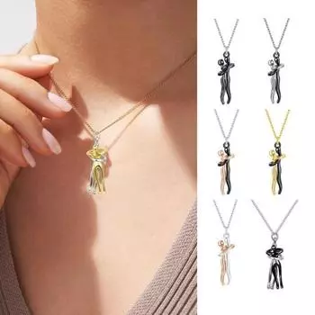 Ожерелье для объятий в виде пары, романтическое ожерелье с символом любви, подарок на годовщину Дня святого Валентина D