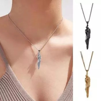 Ожерелье для объятий в виде пары, романтическое ожерелье с символом любви, подарок на годовщину Дня святого Валентина чёрный