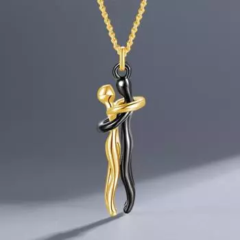 Ожерелье для объятий в виде пары, романтическое ожерелье с символом любви, подарок на годовщину Дня святого Валентина для жены, девушки, свиданий, повседневной одежды, украшения на шею B