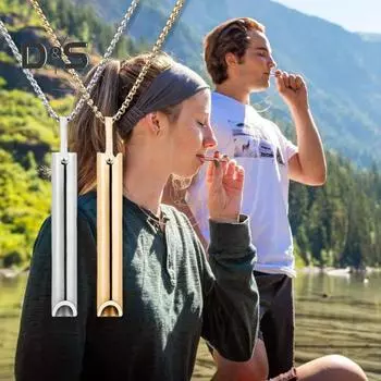 Ожерелье для осознанного дыхания из нержавеющей стали, ожерелье для снижения тревоги, ожерелье для снятия стресса и паники, регулируемая длина, медитация, внутренний покой