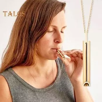 Ожерелье для осознанного дыхания из нержавеющей стали, ожерелье для снижения тревоги, ожерелье для снятия стресса и паники, регулируемая длина, медитация, внутренний покой