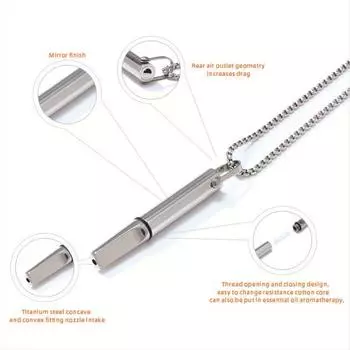 Ожерелье для осознанного дыхания из нержавеющей стали, ожерелье для снятия беспокойства и дыхания для женщин и мужчин, ожерелье со свистком для медитации и снятия стресса