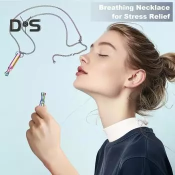 Ожерелье для осознанного дыхания, ожерелье из титановой стали для снижения тревожности, ожерелье для снятия стресса и паники, регулируемая длина, медитация, внутренний покой разноцветный