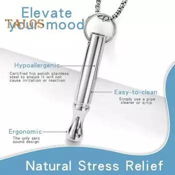 Ожерелье для осознанного дыхания, ожерелье из титановой стали для снижения тревожности, ожерелье для снятия стресса и паники, регулируемая длина, медитация, внутренний покой серебряный