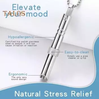 Ожерелье для осознанного дыхания с вращающейся бусиной из нержавеющей стали, ожерелье для снижения тревоги, ожерелье для снятия стресса и паники, регулируемая длина, медитация серебряный