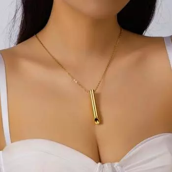 Ожерелье для осознанного дыхания, уменьшающее беспокойство, ожерелье из нержавеющей стали, избавляющее от стресса и паники серебряный