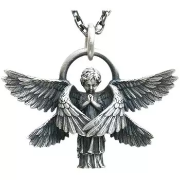 Ожерелье для пар из стерлингового серебра 925 пробы с подвеской в виде шестикрылого ангела 50cm