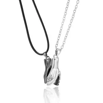 Ожерелье для пары, держащейся за руки, Магнитное притяжение, Ожерелье для пары, держащейся за руки One Size чёрный