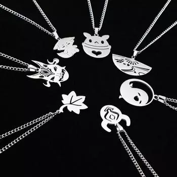Ожерелье для женщин и мужчин аниме титановая сталь Kazuha Yun Jin кулон свитер цепь косплей аксессуары