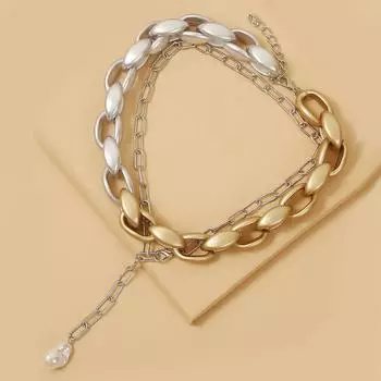 Ожерелье для женщин Ювелирные изделия Ins Двухслойное сердце Винтажное ожерелье Женское ожерелье Цепочка Красивое элегантное ожерелье для нее