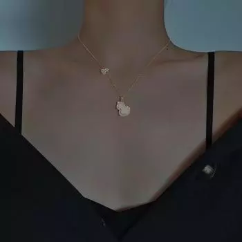 Ожерелье для женщин, легкая роскошная ниша, новая мода, высококачественная цепочка на ключицу, кулон в виде тыквы, титановая сталь, ювелирные изделия из золота 14 карат 39CM