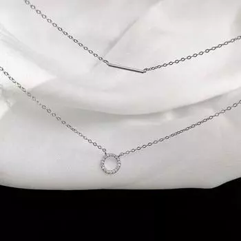 Ожерелье для женщин Модная двухслойная геометрическая простая ключичная цепочка для женщин Холодный темперамент