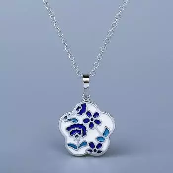 Ожерелье для женщин, модная подвеска с цветком, эмалированные украшения ручной работы, свадебная цепочка на ключицу, женская цепочка для свитера 45cm