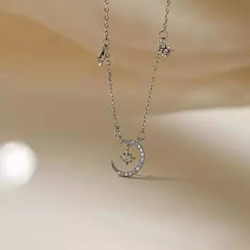 Ожерелье для женщин Niche Light Luxury ожерелье Design Sense High-end Sense Star Moon ожерелье Восьмиконечная звезда ожерелье