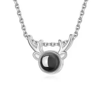 Ожерелье для женщин, One Deer with You, проекция универсальной ключичной цепочки, модный кулон в виде рогов оленя, памятный подарок для пары на дороге