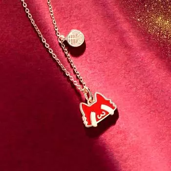 Ожерелье для женщин Palace Royal Cat с изменяющейся температурой и цветом, японское и корейское простое ожерелье-цепочка на ключицу