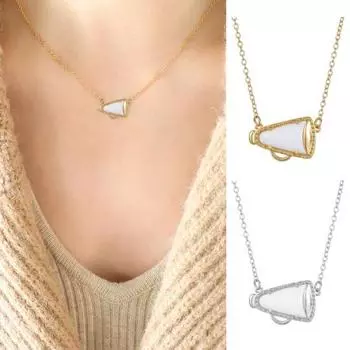 Ожерелье для женщин с подвеской в виде рога, ожерелье с подвеской в виде чирлидера, ювелирное украшение в подарок маме для девочек-подростков серебряный