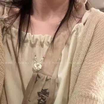 Ожерелье для женщин в китайском стиле «Кои и лотос» от Fuxin — элегантный дизайн ханьфу round bead чёрный