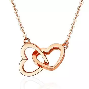 Ожерелье Double Love для женщин, модное и персонализированное, универсальное, подвеска в виде ключицы с двумя кольцами