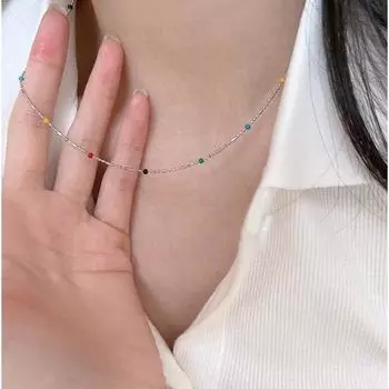 Ожерелье Doudou S925 из стерлингового серебра, корейский нишевый дизайн, летняя изысканная ключичная цепочка 925 серебряный