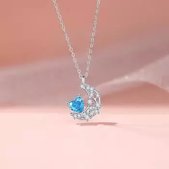 Ожерелье Dream Heart Moon, женское, легкое, роскошное, нишевый дизайн, Sense Moon Love, нержавеющая сталь, ключичная цепочка