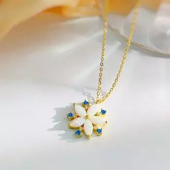 Ожерелье Dream Snowflake Opal для женщин, новая осенне-зимняя цепочка для свитера, дизайн цепочки для воротника Sense