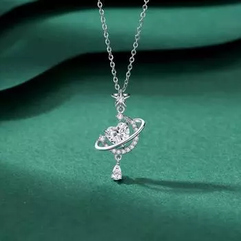 Ожерелье Dreamy Crescent Heart из стерлингового серебра 999 пробы для женщин, романтический кулон, подарок Qixi Pure Silver