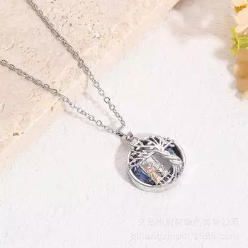 Ожерелье Древо Жизни Женское Ретро Личность Универсальный Тренд Темперамент Инкрустированный Кристаллами Кулон Ювелирное Изделие