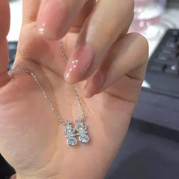 Ожерелье «Двойное счастье» в китайском стиле из серебра 925 пробы, женская мода, универсальные невыцветающие аксессуары в национальной моде 925