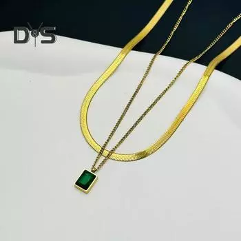 Ожерелье двухслойное 41-45 см из титановой стали, устойчивой к ржавчине, полированное, изысканное мастерство, универсальный стиль для женщин, свадеб, вечеринок, специальное предложение белый