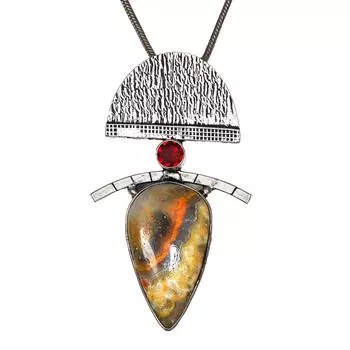 Ожерелье Джаспер Подарочный кулон Навахо Шмель Жемчуг Шмель