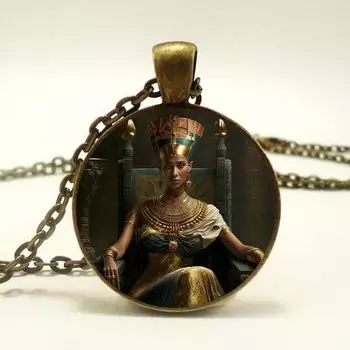 Ожерелье египетской царицы Нефертити, стеклянное ожерелье с подвеской, сувениры Древнего Египта