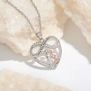 Ожерелье Endlesslove Любовь Бесконечность Мать и Дочь Концентрические Вечный Символ Ожерелье