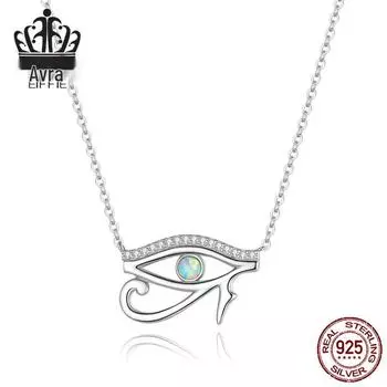 Ожерелье Everlove из стерлингового серебра с кулоном «Глаз Гора» с цирконом и опалом Sterling Silver