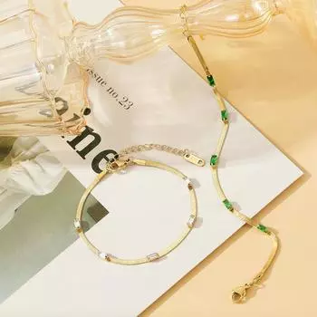 Ожерелье европейское и американское элегантное квадратное ожерелье из циркония и титановой стали для женщин, изящное, универсальное