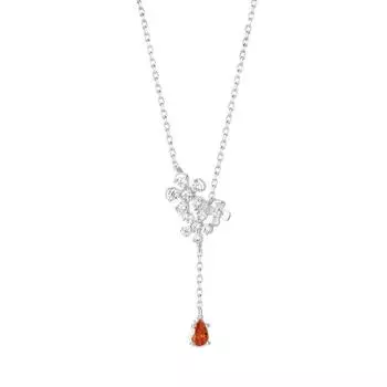 Ожерелье Flower Drop Drill Light Luxury High-end Keybone Chain Fashion Simple Niche Design