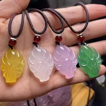 Ожерелье Fox Queen Подвеска Nine-Tailed Fox Ожерелье средней длины Fox Ожерелье на удачу зелёный